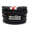 Pulsera de cuero tejida con amor, estilo retro, con personalidad sencilla europea y americana, ideal para hacer tú mismo, con un diseño elegante y atractivo de celebridades de Internet.
