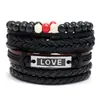 Pulsera de cuero tejida con amor, estilo retro, con personalidad sencilla europea y americana, ideal para hacer tú mismo, con un diseño elegante y atractivo de celebridades de Internet.