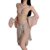 Lencería Erótica Tallas Grandes, Camisón Vintage Transparente, Faja Seductora con Perlas, Conjunto de Estilo Exótico, Camisola Sexy