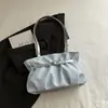 Bolso de Hombro Tote de Gran Capacidad, Textura Simple, Estilo Nuevo 2026, Fresco, Plisado, Personalizado, Moderno