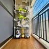 Estante de almacenamiento para el marco del cochecito de bebé, estante vertical engrosado para niños, estante de almacenamiento multicapa para patinetas y bicicletas infantiles para la sala de estar