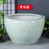 Jarrón de Tanque de Peces Dorados de Cerámica Jingdezhen para Loto Nenúfar Tortuga Koi Caligrafía y Pintura Tanque Tanque de Agua Extra Grande Patio Sala de Estar