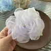 Tecido Chiffon Flor Queimada Enrolado Flor de Camélia Acessórios Acessórios DIY Venda Direta da Fábrica Tecido Acessórios de Joias