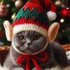 Amazon comercio exterior transfronterizo nuevo sombrero de elfo de Navidad hecho a mano de ganchillo para mascotas sombrero de vestir ambiente festivo