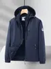 23516 # Jaqueta Masculina Primavera e Outono 2024 Nova Casual Tamanho Grande Top com Capuz Jaqueta Corta-vento e Impermeável Jaqueta Estilo Especial