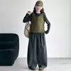 Conjunto de tres piezas de chaleco de punto para niñas, nueva colección otoño 2026, atuendo de otoño para niños estilo coreano, conjunto de principios de otoño para niñas mayores