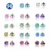 Aretes de titanio ASTMF136 con forma de cuenco, engaste de garras con circonita, con rosca interna, joyería para piercing corporal de titanio G23