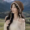 Gorro bohemio con decoración de concha hueca para mujer, transpirable y favorecedor para el rostro, gorro de malla holgada para primavera y verano, moderno