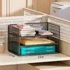 Organizador de mesa para arquivos, caixa de armazenamento de pastas verticais, estante de mesa, porta-arquivos, porta-canetas, porta-papelaria e documentos