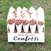 Venda Quente Cone de Papel para Confete de Casamento Suporte em Formato de Cone de Rosa Natural Conjunto Combinado de Bandejas para Casamento