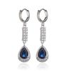 Aretes de Zircón Grado AAA Gota de Agua Europeos y Americanos de Alta Gama Largos Temperamento Combinan con Todo Aretes de Zafiro Suministro Transfronterizo Aretes