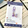 Llavero de mariposa en pintura al óleo con colgante de resina, lindo accesorio con temática de bosque de dibujos animados para bolsos de niñas