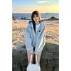 Diseño Americano 2025 Otoño e Invierno Sudadera con Capucha Suelta de Terciopelo para Mujer, Chaqueta Cardigan Versátil de Moda con Cremallera Tendencia