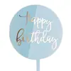 Topper acrílico redondo para pastel con letras de pan de oro, inserto de "Feliz Cumpleaños", accesorios para hornear