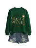 Suéter holgado color café Amazon Wish Sitio Independiente Moda Casual Nueva sudadera para mujer Comercio exterior