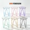 Taburete acrílico de alta transparencia, asiento de exhibición de lujo popular, taburete bajo simple para cambiar zapatos en casa, tamaño personalizable
