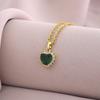 Collar con Colgante de Esmeralda Popular Transfronterizo para Mujer Niñas Lujo Nicho Accesible de Alta Gama Cadena Clavícula Gargantilla