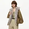 Chaqueta de Algodón con Capucha y Cuello de Piel Zuo Shan Diao Unisex al por Mayor Estilo Pareja Invierno Engrosada Cálida Chaqueta Abrigo de Algodón