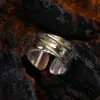 Anillo de Meteoro Vintage para Hombre Tendencia Personalizado Anillo de Dedo Dorado Moda Simple Anillo Abierto para Hombre Plata Anti-Tailandesa