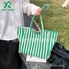 Bolsa Grande Casual Coreana Personalizada Bolsa de Lona Perezosa Bolso Tote de Rayas de Gran Capacidad para Mujer Bolso de Hombro para Compras Viajero Fábrica