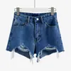 Shorts Jeans de Lã Feminino Popular na Internet Estilo Ins Novo Tamanho Grande Meninas Cheinhas Soltos Coreano Cintura Alta Rasgado Hot Pants para o Verão