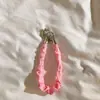Funda de Teléfono Plegable con Pulsera de Lunares Blancos y Rosas Estilo Japonés con Correa Lanyard, Correa de Bolso de Moda para Exteriores, Funda de Teléfono Universal