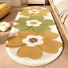 Manta Pequeña Fresca para Dormitorio Mesita de Noche Flores Lindas Alfombrillas para Pies Resistentes al Frío y a las Manchas Manta Gruesa para Mesa de Café Alfombrilla Antideslizante para Piso