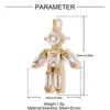 Corazón Francés Zirconio Trébol de Cuatro Hojas Colgante DIY Acero Inoxidable Collar Robot Femenino Accesorios de Joyería Acero de Titanio