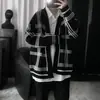 Chaqueta de Estilo Coreano para Hombre para Primavera y Otoño, Popular Estilo Perezoso, Suéter de Punto Trendy Ins con Bloques de Color Amplio, Suéter Rayado Estilo Hong Kong