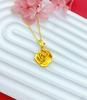 [El Enlace para Este Artículo es para Liquidación, Sin Devoluciones ni Cambios] Colgante Tradicional de Flor de Rosa Chapado en Oro para Mujer, Cadena Versátil de Clavícula de Lujo Ligero