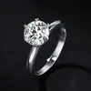 Colar de Prata Esterlina S925 para Mulheres, Conjunto Clássico de Anel e Brincos de Moissanita com Seis Garras, Joias Versáteis de Moda de Luxo Leve