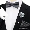 Conjunto de Gravata Borboleta e Lenço Quadrado Masculino com Padrão Escuro Retrô, Acessórios para Traje de Casamento, Gravata Borboleta Paisley, Mais Vendido na Amazon