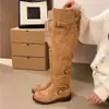 Botas de trabajo de caña alta con tacones gruesos, aspecto vintage desgastado, otoño/invierno 2026, hebilla de cinturón, caña larga, talla grande, botas de caballero, botas de motocicleta, estilo nuevo