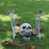 Decorações de Halloween Mãos de Plástico Simuladas Ossos Esqueleto Estaca de Jardim de Halloween Mão de Fantasma Adereços de Decoração Ornamentos