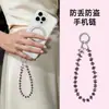 Cadena de Teléfono de Muñeca Corta en Stock, Pulsera Colgante de Cubo de Azúcar de Cristal de Moda y Sencilla, Hecha a Mano de Alta Calidad con Abalorios para Mujer