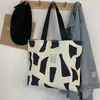 2023 Nueva Bolsa de Hombro de Lona de Gran Capacidad para Estudiantes Femeninas Tutorial ins Bolsa de Lona Tote Bolsa Tote
