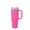 Copo para carro Stanley 40oz segunda geração com alça, copo para gelo, aço inoxidável 304, copo de água, copo térmico portátil com canudo