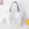 Bolsa de Lona Pintada à Mão Bolsa de Compras e Armazenamento para Passeios Bolsa de Mão Casual Portátil Bolsa de Presente Fofa de Desenho Animado Imprimível