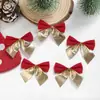 Nuevos adornos de árbol de Navidad en forma de lazo en colores duales rojo y dorado/rojo y plateado, una herramienta mágica para crear una atmósfera festiva
