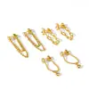 Brincos de Franja em Ouro 18K Lichuan Joias para Orelha Diamante Incrustado Luxo Leve Toque de Alto Padrão Piercings Brincos de Pino Brincos de Aço Inoxidável Não Desbotam