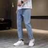 Camisa Menos Roupas Jeans Masculinos Reto Solto Estilo Coreano Clássico Retro Azul Lavado Moda Perna Larga Calças Casuais
