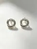 Pendientes de acero inoxidable de alta gama con espiral retorcida transfronterizos, estilo commuter, directo de fábrica
