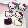 KT Preto Hello Kitty cola macia Acessórios para joias DIY Capa de celular Adesivos decorativos para copo de água Chinelos Sapatos Patch Bolsa