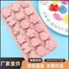 Spot Wholesale Molde de Silicona para Fondant de 18 Flores y Plantas Diferentes Consecutivas Molde para Decoración de Chocolate DIY Molde para Gomitas