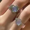 Anillo Retro de Celebridad de Internet Diseño de Nicho Lujo Ligero Alta Calidad Elegante Diseño de Moda Apertura Ajustable Anillo para Dedo de Dieta