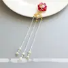 Estilo antiguo abanico redondo abanico de la alegría decoración taza de ceremonia del té colgante de borla material estilo chino novia boda mano
