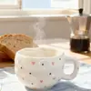 Taza de Cerámica Taza de Desayuno Taza de Leche Taza de Café para Beber Té Lujo Ligero Simple Alto Valor con Asa