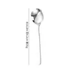 Cuchara de Acero Inoxidable 316 Cuchara de Postre Tenedor Dos en Uno Cuchara para Ensalada Cuchara Redonda Cabeza Cuadrada Cuchara para Comer Cuchara de Mesa de Acero Inoxidable