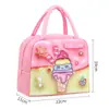 Bolsa Portátil Expandible de Dibujos Animados para Lonchera de Estudiante Bolsa Tote de Almacenamiento de Tela Oxford Bolsa para Lonchera Aislada