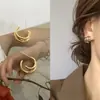 Arete de Aro Nuevo Tipo C con Aguja de Plata S925 Personalidad Moda Sentido del Diseño Pendientes Ins Retro Temperamento Pendientes Joker Venta al por Mayor